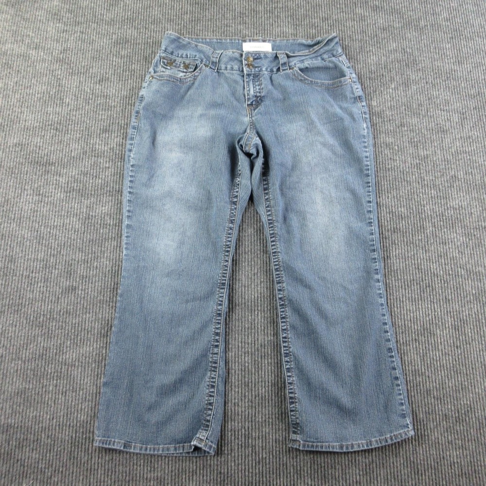 HYDRAULIC Jeans Womens 14P Blue Bootcut Embroidered Pocket Stretch 34x27*